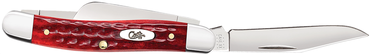 Case Medium Stockman 3-Blade 2.57"/1.88"/1.71" Folding Knife - Pocket Worn Old Red Bone