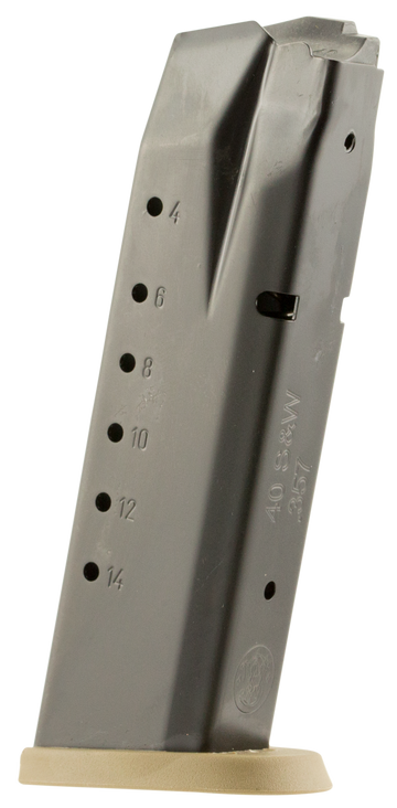 Smith & Wesson M&P .40 S&W 15-Rd Blued Steel Magazine w/ FDE Floor Plate