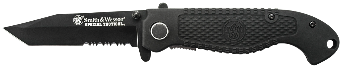 Smith & Wesson Knives Special Tactical 3.50" Folding Tanto Part Serrated Black