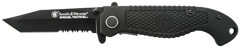 Smith & Wesson Knives Special Tactical 3.50" Folding Tanto Part Serrated Black