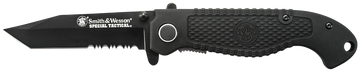 Smith & Wesson Knives Special Tactical 3.50" Folding Tanto Part Serrated Black