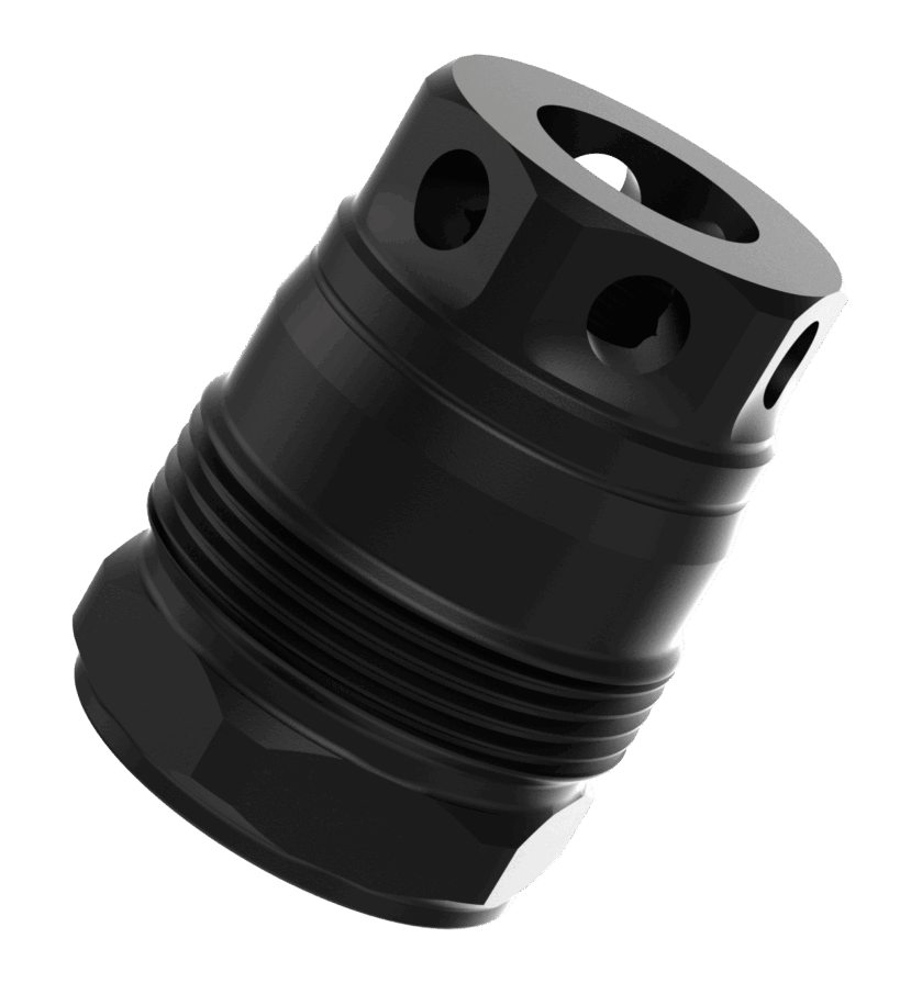 Liberty Precision Machine Baby Bell Muzzle Brake 1/2x28 Black Stainless Steel 1.10" OAL