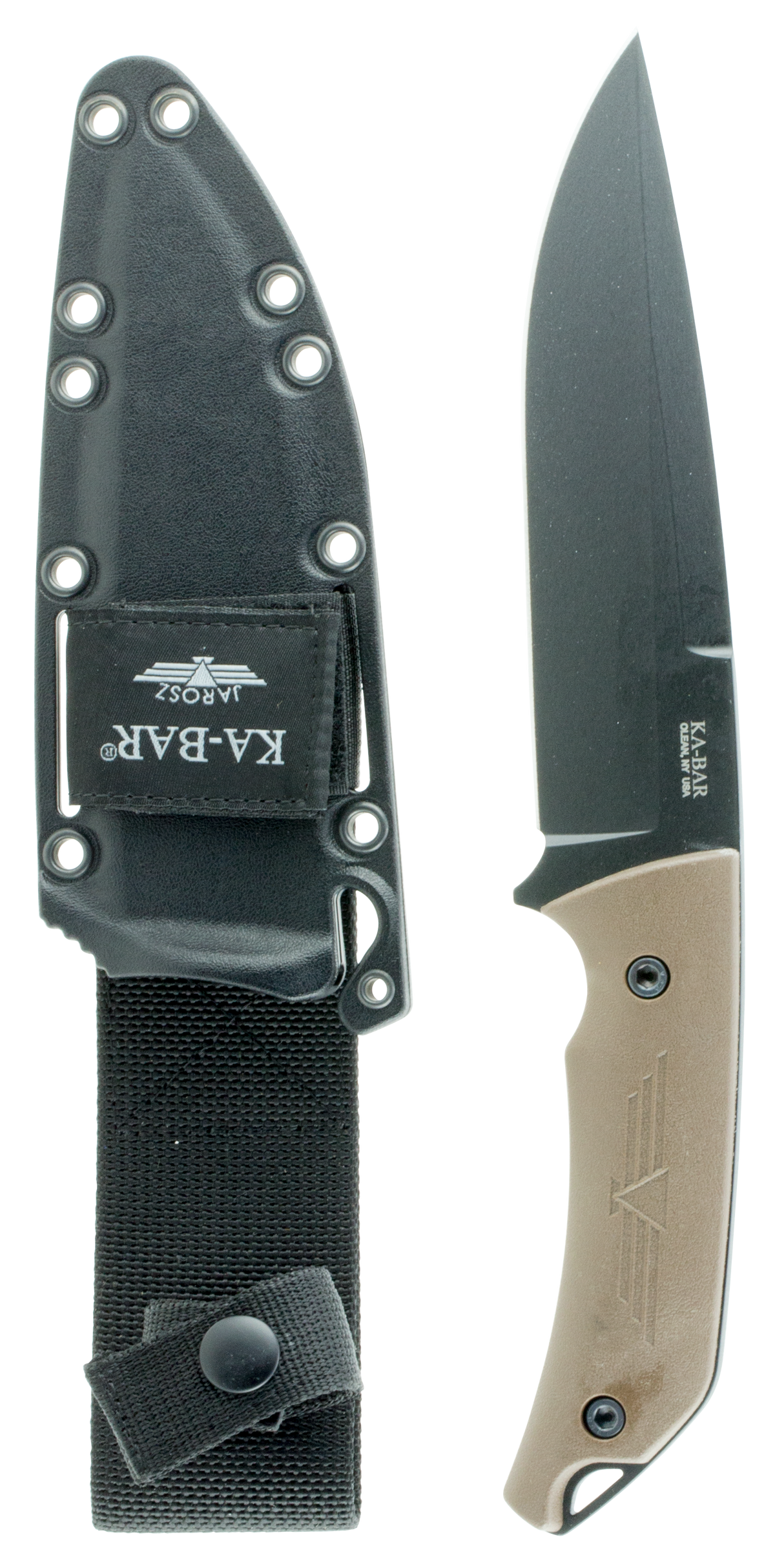 Ka-Bar 7503 Jarosz Turok 6.25" Clip Point 1095 Cro-Van Fixed Blade Knife - Brown Ultramid