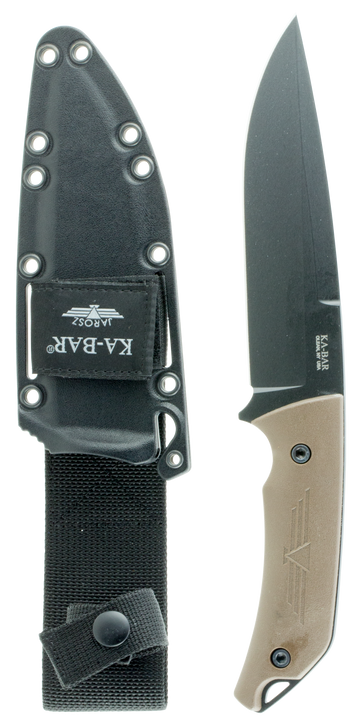 Ka-Bar 7503 Jarosz Turok 6.25" Clip Point 1095 Cro-Van Fixed Blade Knife - Brown Ultramid
