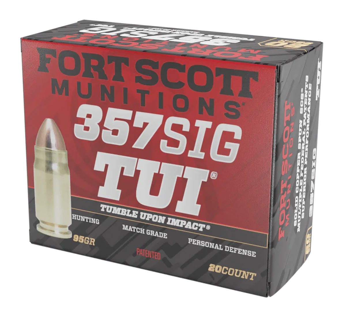 Fort Scott Munitions Tumble Upon Impact (TUI) 357 Sig 95gr Solid Copper Spun - Box or Case