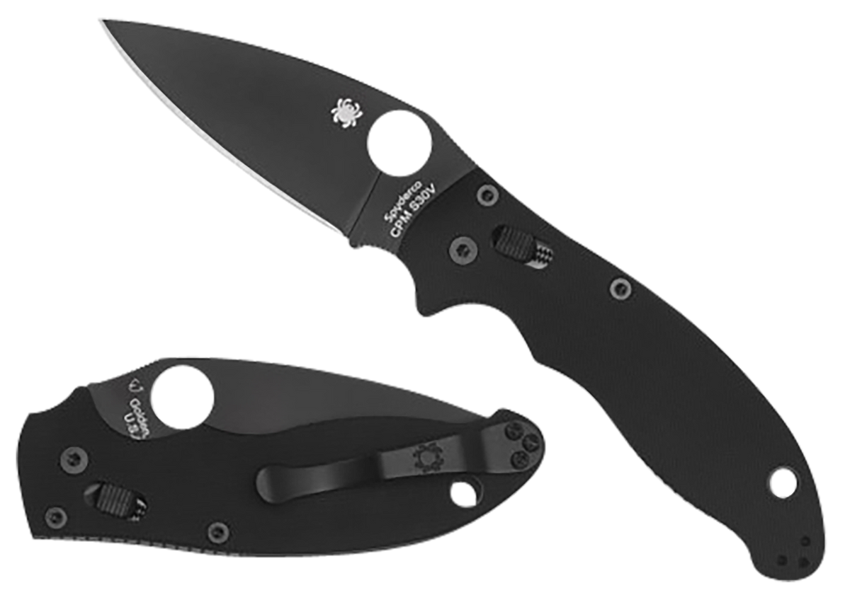 Spyderco Manix 2 3.37" Plain Edge Black DLC CPM S30V G10 Folding Knife
