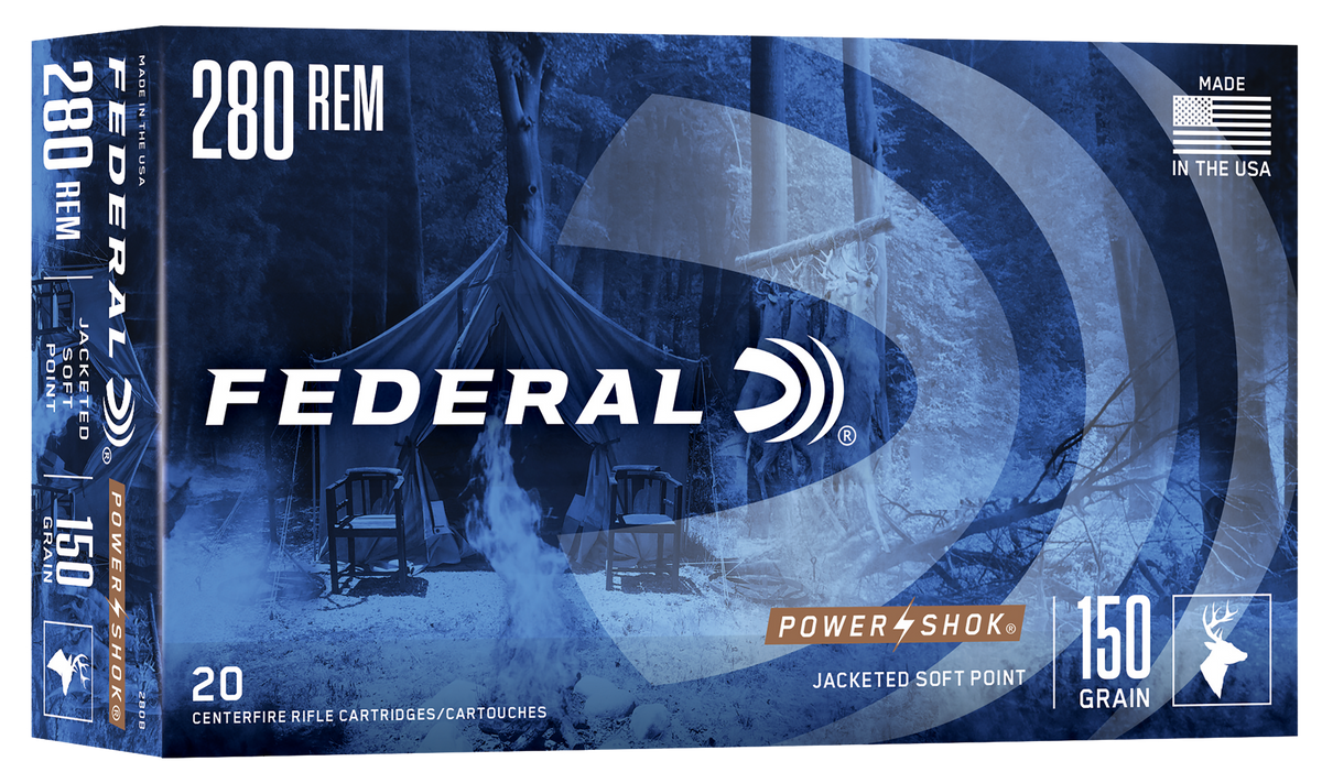 Federal Power-Shok 280 Rem 150gr Soft Point 20 Rd - Box or Case