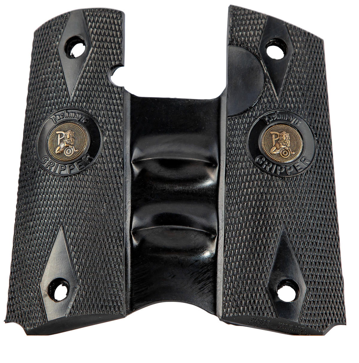 Pachmayr Signature 1911 Pistol Grip Checkered Rubber w/ Finger Grooves Black