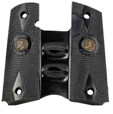 Pachmayr Signature 1911 Pistol Grip Checkered Rubber w/ Finger Grooves Black