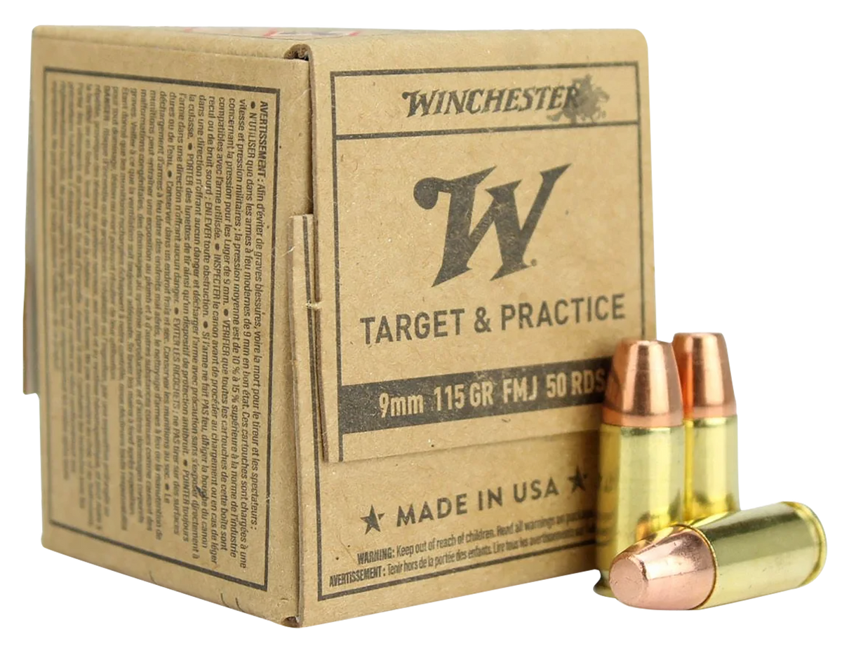 Winchester Ammo USA 9mm Luger 115gr Full Metal Jacket - Box or Case