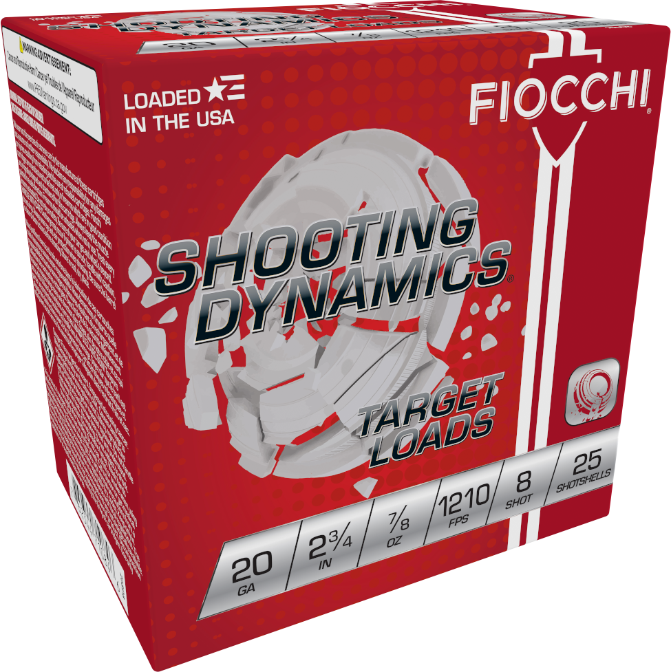 Fiocchi Shooting Dynamics 20 Gauge 2.75" 7/8 oz 8 Lead Shot - Box or Case