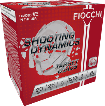 Fiocchi Shooting Dynamics 20 Gauge 2.75" 7/8 oz 8 Lead Shot - Box or Case