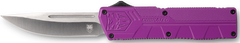 CobraTec Knives Lightweight 3.25" OTF Drop Point Plain D2 Steel Purple Aluminum Handle