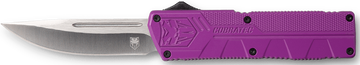 CobraTec Knives Lightweight 3.25" OTF Drop Point Plain D2 Steel Purple Aluminum Handle