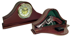 Peace Keeper MGC Mantle Gun Clock Wood Mahogany Stain - Holds 1 Handgun