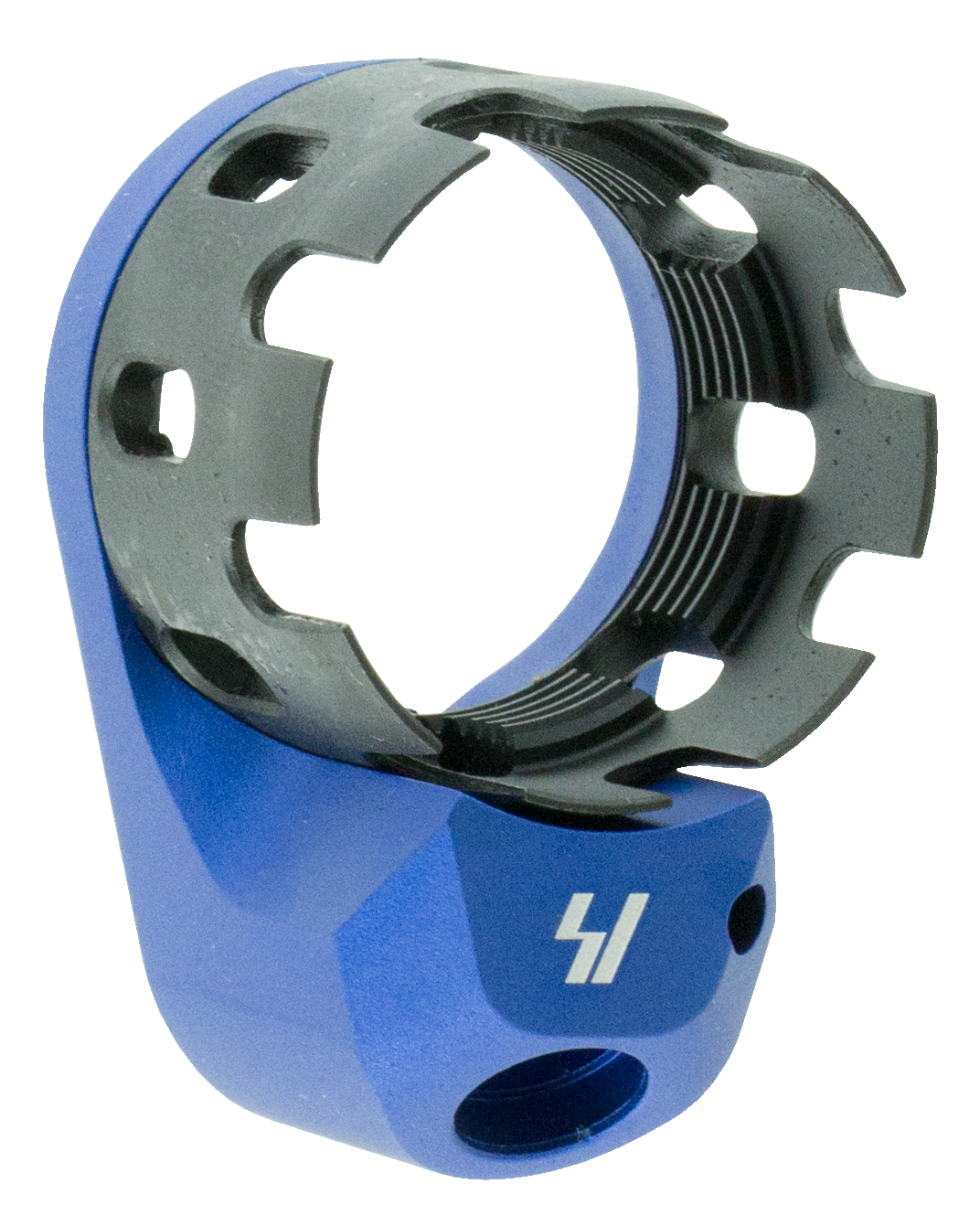 Strike Industries AR Castle Nut and Extended End Plate - Blue Hardcoat Anodized Steel