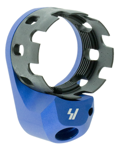 Strike Industries AR Castle Nut and Extended End Plate - Blue Hardcoat Anodized Steel