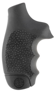 Hogue OverMolded Monogrip Rubber Grip for S&W J Frame Round Butt - Black Cobblestone Finger Grooves
