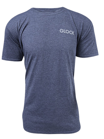 Glock Pistol Flag T-Shirt Heather Navy 2XL Short Sleeve Semi-Fitted