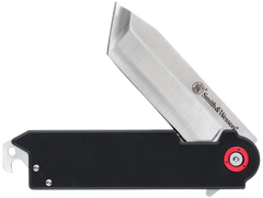 Smith & Wesson Knives Big Benji 3.50" Folding Plain Stainless Steel Blade Black Handle
