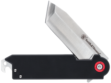 Smith & Wesson Knives Big Benji 3.50" Folding Plain Stainless Steel Blade Black Handle