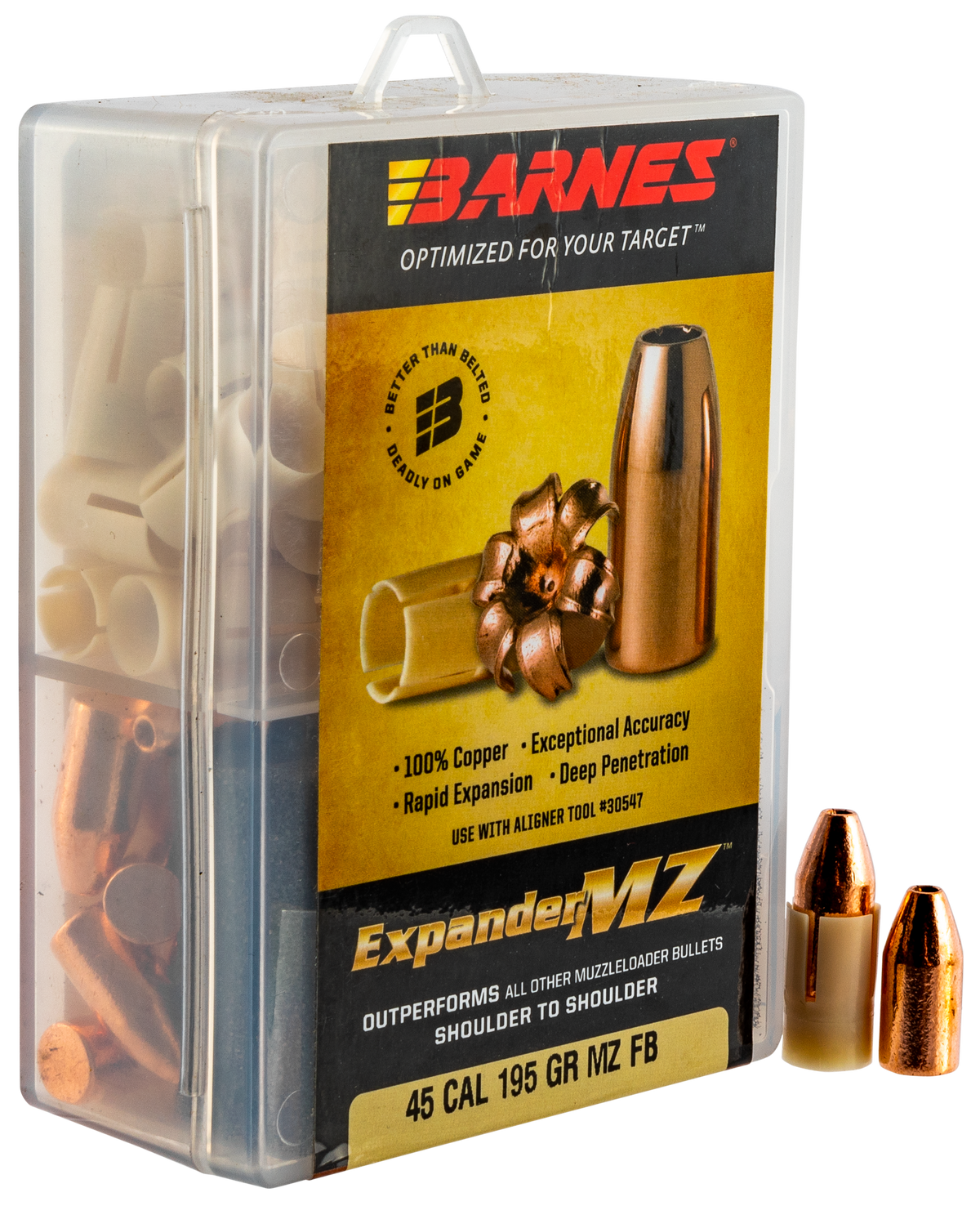 Barnes Bullets 30509 Expander MZ Muzzleloader 45 Cal 195gr Hollow Point 24/Box