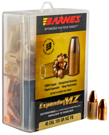 Barnes Bullets 30509 Expander MZ Muzzleloader 45 Cal 195gr Hollow Point 24/Box