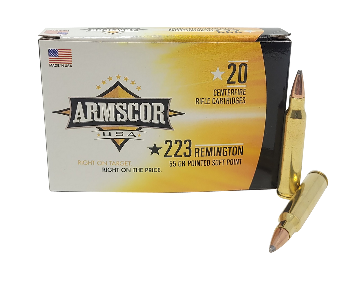 Armscor USA .223 Rem 55gr Pointed Soft Point 20 Bx/50 Cs - Box or Case