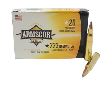 Armscor USA .223 Rem 55gr Pointed Soft Point 20 Bx/50 Cs - Box or Case