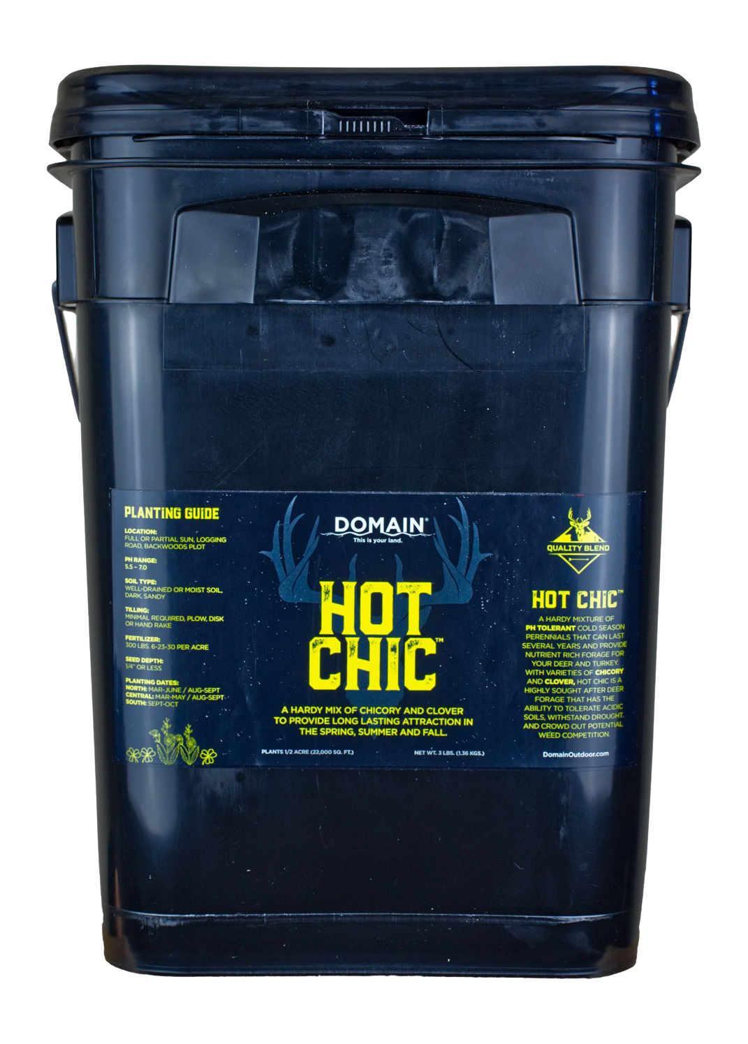 Domain Outdoor Hot Chic Food Plot Seed Mix - 3 lb Jug (1/2 Acre)