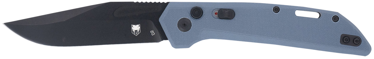 CobraTec Knives Naja 3.5" Folding Plain D2 Steel Black Powder Coated Slate Gray G10 Handle