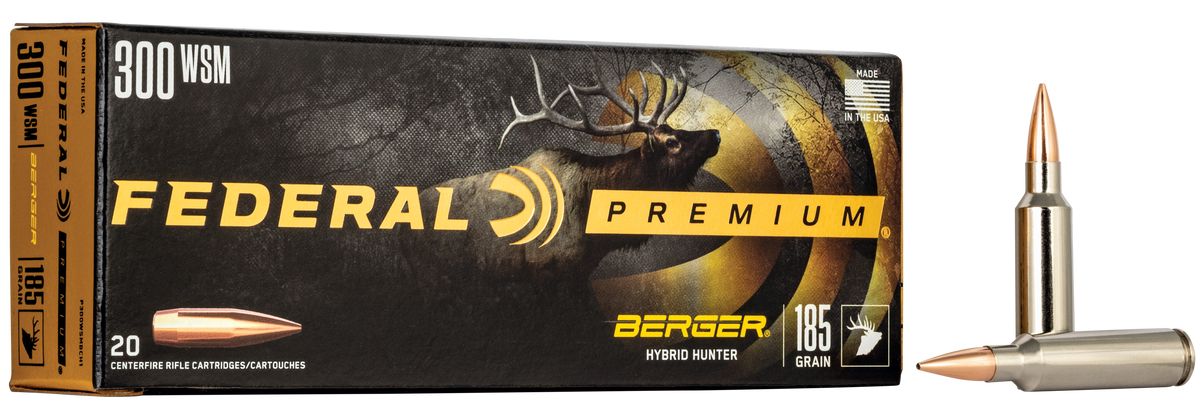 Federal Premium 300 WSM 185gr Berger Hybrid Hunter 20 Rd - Box or Case
