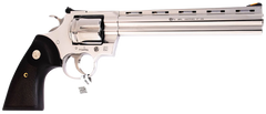 Colt Mfg Python .357 Magnum/.38 Special 8" 6-Shot DA/SA Revolver - Polished Stainless Steel, Walnut Grips
