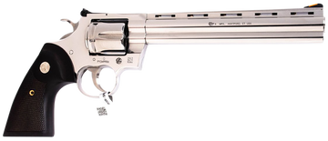 Colt Mfg Python .357 Magnum/.38 Special 8" 6-Shot DA/SA Revolver - Polished Stainless Steel, Walnut Grips