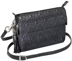Kingport Industries GTM-10/BK Clutch Purse - Black Embroidered Lambskin