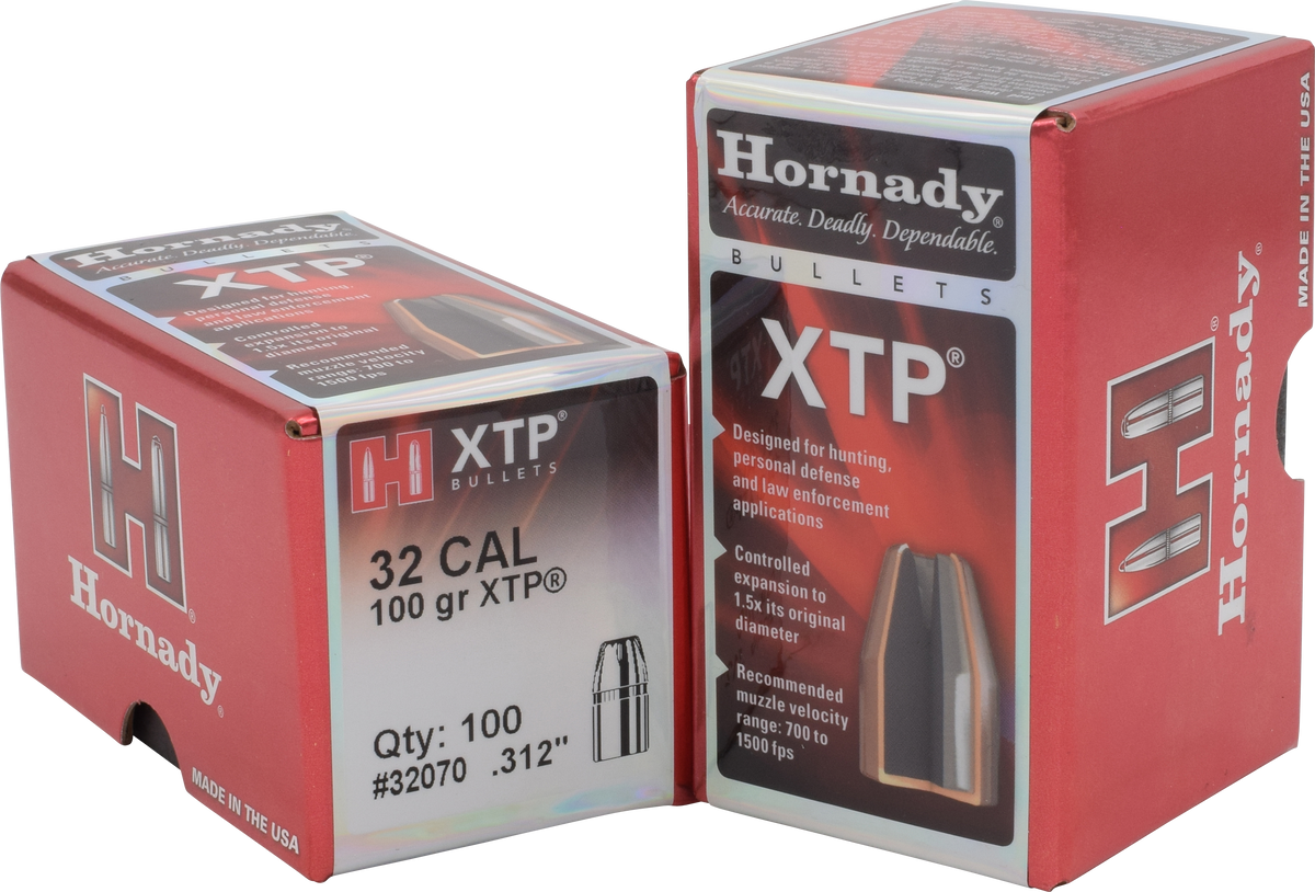 Hornady XTP 32 Cal .312 100 gr Hollow Point Reloading Bullets - 100/Box
