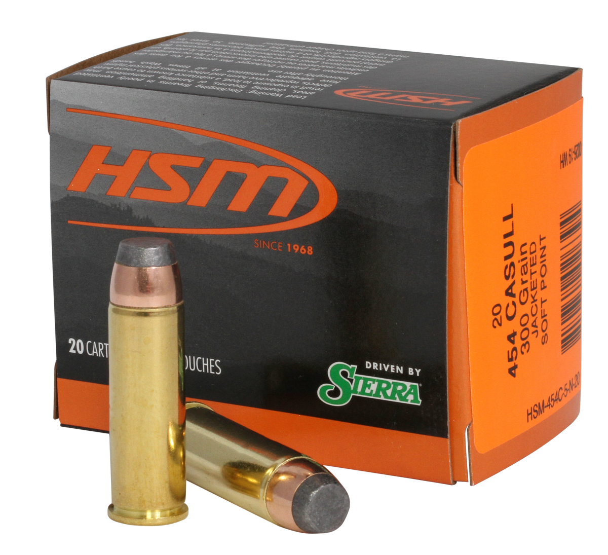 HSM Pro Pistol 454 Casull 300gr Jacketed Soft Point 20 Rd - Box or Case
