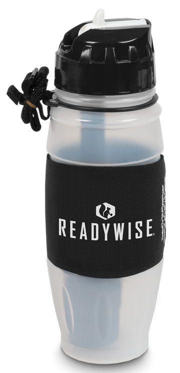 ReadyWise Seychelle Water Filtration Bottle 28 oz BPA-Free Polymer - Black/Gray