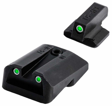 TruGlo Tritium Pro Kahr K-Series Night Sight Set - Green Tritium White Outline Front / Green Tritium Rear - Black