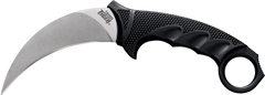 Cold Steel Steel Tiger 4.75" Fixed Karambit Plain AUS-8A SS Stone Washed Black Griv-Ex/Kray-Ex Handle