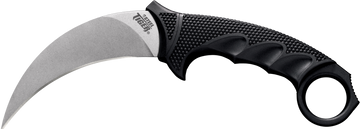 Cold Steel Steel Tiger 4.75" Fixed Karambit Plain AUS-8A SS Stone Washed Black Griv-Ex/Kray-Ex Handle