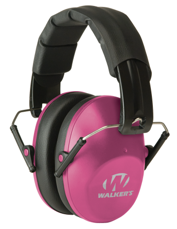 Walkers Game Ear Pro Low Profile Passive Muff 22 dB Over the Head Pink/Black Polymer