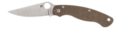 Spyderco Military 2 4" CPM Cru-Wear Plain Edge Brown Canvas Micarta Folding Knife