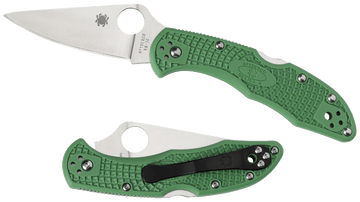 Spyderco Delica 4 Lightweight 2.88" VG-10 Drop Point Plain Green FRN Folding Knife