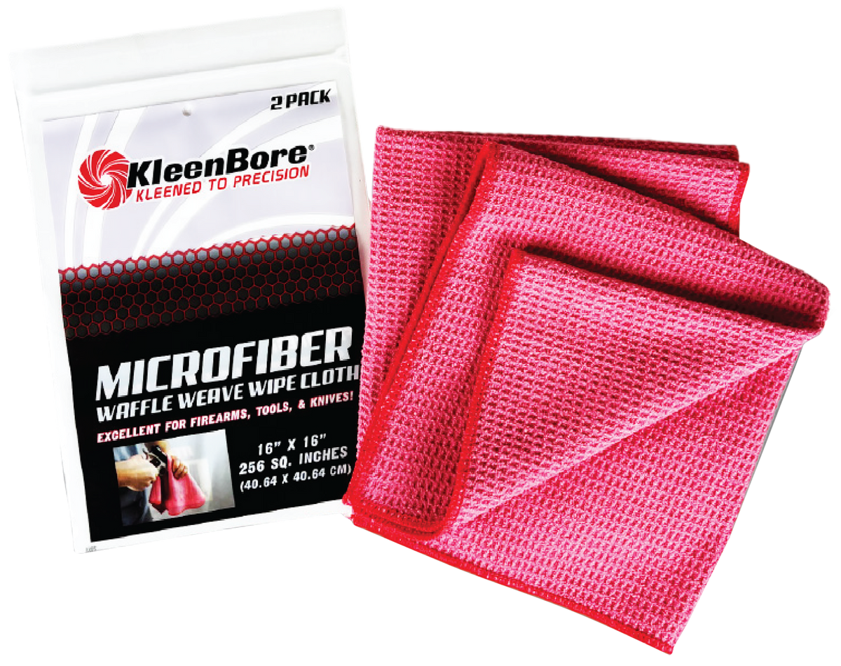 Kleen-Bore MCR Microfiber Waffle Weave 16" x 16" Cleaning Cloth 2-Pack