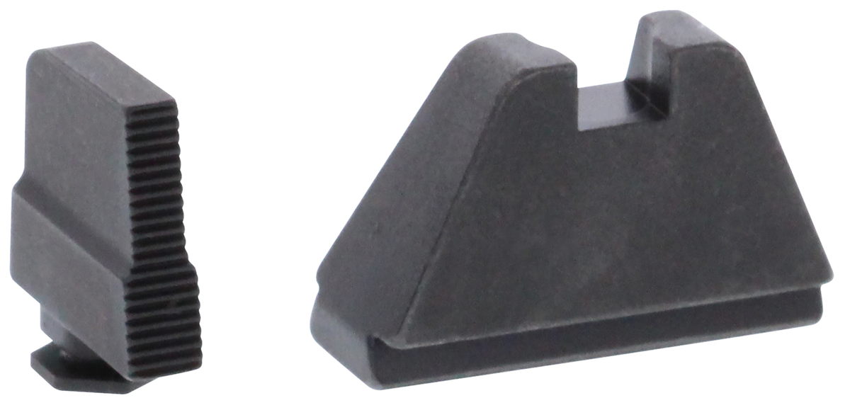 AmeriGlo GL507 Optic Compatible Sight Set for Glock 5XL Tall Serrated Front / Black Rear