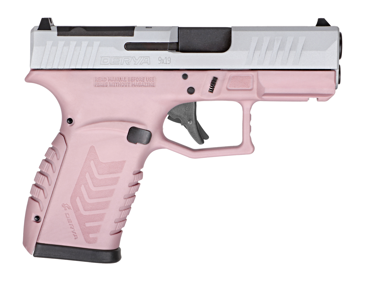Derya Firearms DY9Z 9mm Luger 3.5" 15+1 Striker-Fired Semi-Auto Pistol - Pink/Silver