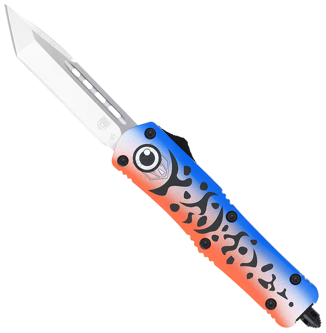 CobraTec Knives FS-3 Fishing Lure Medium 3" OTF Tanto Plain D2 Steel Blue Aluminum Handle