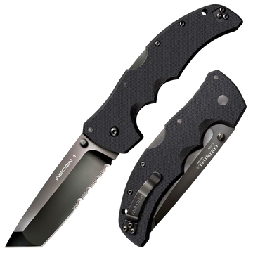 Cold Steel Recon 1 CS27BTH 4" Folding Tanto Part Serrated DLC S35VN Black G10 Handle
