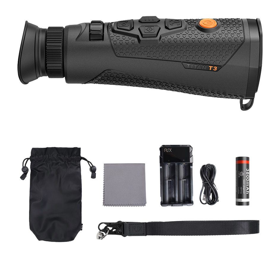 RIX Optics TITAN-T3 384x288 25mm Thermal Monocular w/Laser Rangefinder 2.6x OLED